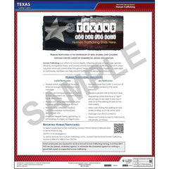 J. J. Keller Texas Commercial Lodging Human Trafficking Poster - Laminated, English