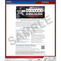 J. J. Keller Texas Commercial Lodging Human Trafficking Poster - Laminated, Spanish