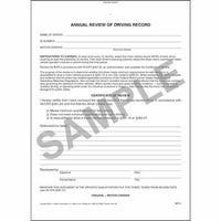 J.J. Keller Annual Review of Driving Record - Stock (Pack of 25)