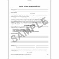 J.J. Keller Annual Review of Driving Record - Stock (Pack of 25)