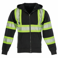 SAFEGEAR® Black Zipper Sweatshirt Type O Class 1 and CSA Z96-22 Class 1 Level 2