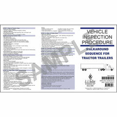 J. J. Keller Vehicle Inspection Procedure Pocket Chart - Tractor Semi-Trailers, 3.5â€ W x 6â€ H