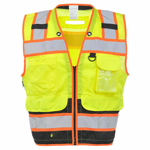 J. J. Keller SAFEGEAR Black Bottom Safety Vest Type R Class 2 - Zipper Closure - 6XL/7XL