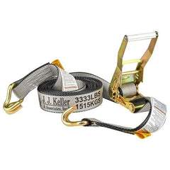 J. J. Keller Premium Heavy-Duty Ratchet Straps w/ Wire Hooks - 2" x 18'