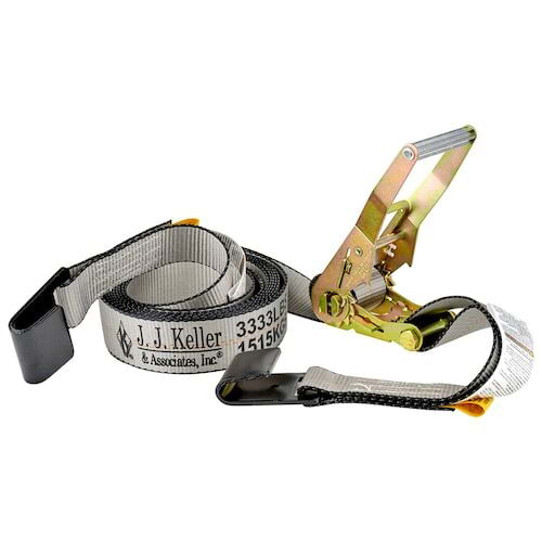J. J. Keller Premium Heavy-Duty Ratchet Straps w/ Flat Hooks - 2" x 18'