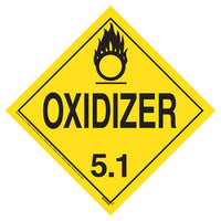 J. J. Keller Division 5.1 Oxidizer Placard - Worded - 20 mil Polystyrene, Laminated