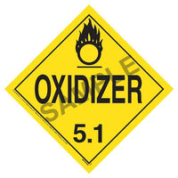 J. J. Keller Division 5.1 Oxidizer Placard - Worded - 4 mil Vinyl, Permanent Adhesive