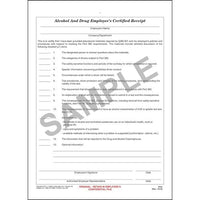 J.J. Keller Alcohol & Drug Employee's Certified Receipt (Pack of 25)