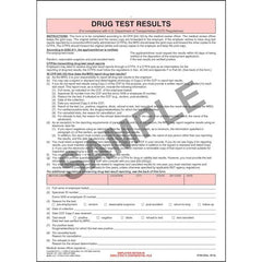 J. J. Keller Drug Test Results Form