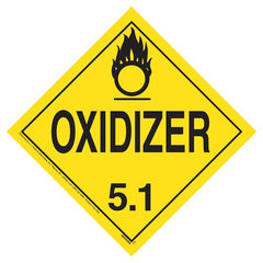 J. J. Keller Division 5.1 Oxidizer Placard - Worded - 20 mil Polystyrene, Unlaminated