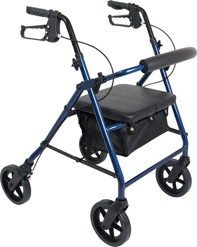 ProBasics Aluminum Rollator with 6-inch Wheels, Blue — for Safe and Supported Mobility