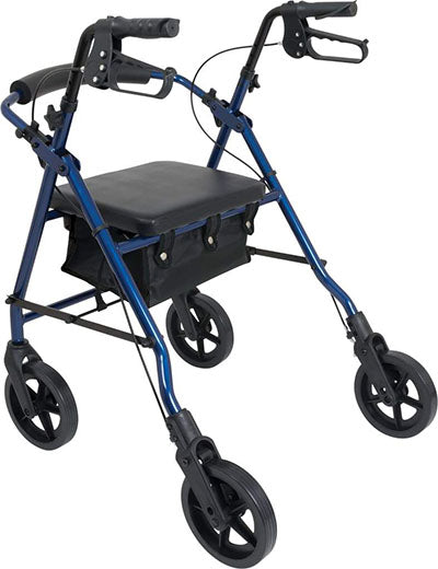 ProBasics Aluminum Rollator with 6-inch Wheels, Blue — for Safe and Supported Mobility