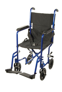 Drive Lightweight Transport Wheelchair, 19" Seat, Red — for Strength Training and Rehabilitation