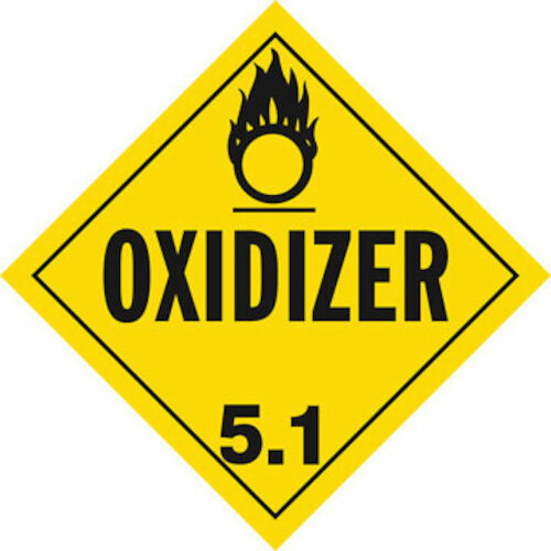 J. J. Keller Division 5.1 Oxidizer Placard - Worded - 4 mil Vinyl, Removable Adhesive