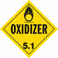 J. J. Keller Division 5.1 Oxidizer Placard - Worded - 4 mil Vinyl, Removable Adhesive