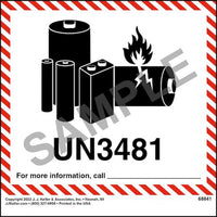 J.J. Keller Lithium Battery Marking UN3481 (Pack of 500)