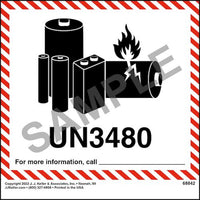 J.J. Keller Lithium Battery Marking UN3480 (Pack of 500)