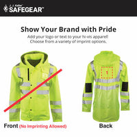 SAFEGEAR Womens Fit Hi-Vis Type R Class 3 Lime Green and Non-Certified Black Rain Jackets