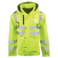 SAFEGEAR Womens Fit Hi-Vis Type R Class 3 Lime Green and Non-Certified Black Rain Jackets