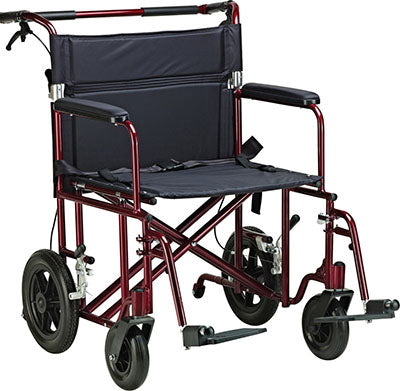 Drive Bariatric Aluminum Transport Chair, 22" seat — for Mobility and Patient Transport