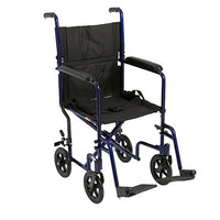 Drive Lightweight Transport Wheelchair, 19" Seat, Red — for Strength Training and Rehabilitation