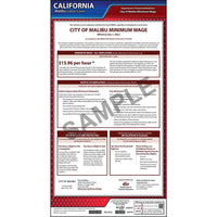 J.J. Keller California / Malibu Minimum Wage Poster - Polypropylene