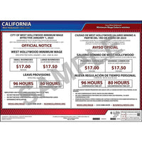 J.J. Keller California / West Hollywood Minimum Wage Poster - Polypropylene