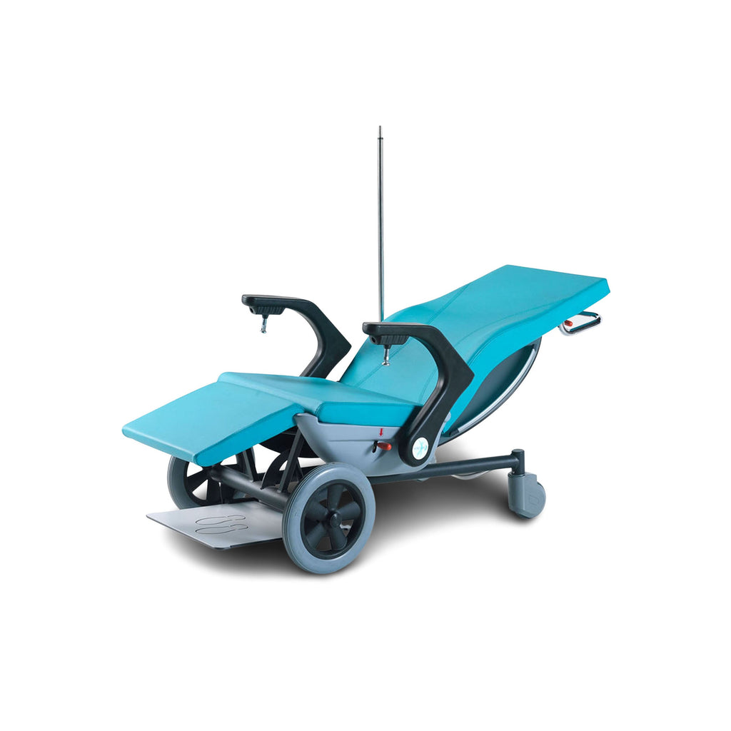 Nitrocare TREK X6 Ergonomic Patient Transfer Wheelchair with Gas-Spring Recline and Drop-Down Armrests