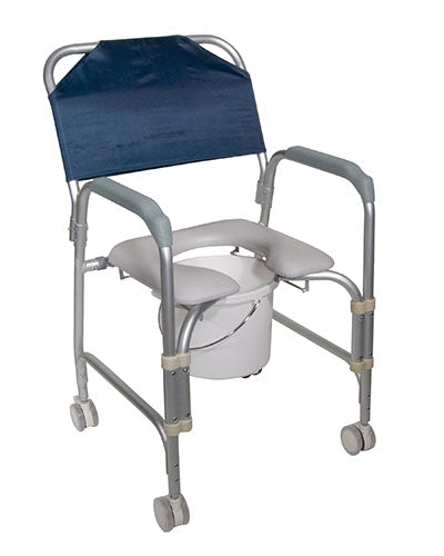 Drive Lightweight Portable Shower Commode Chair with Casters — for Strength Training and Rehabilitation
