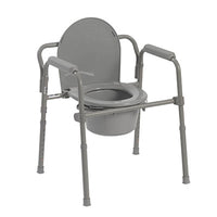Drive Steel Folding Bedside Commode — for Safe Bathing and Hygiene