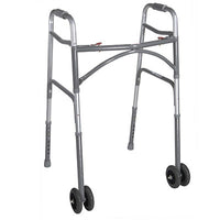 Drive Heavy Duty Bariatric Two Button Walker with Wheels — for Safe and Supported Mobility