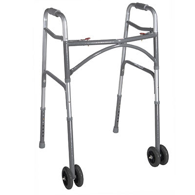 Drive Heavy Duty Bariatric Two Button Walker with Wheels — for Safe and Supported Mobility