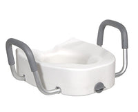 Drive Premium Plastic Raised Toilet Seat with Lock and Padded Armrests, Elongated — for Safe and Independent Toileting