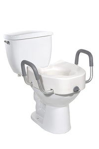 Drive Premium Plastic Raised Toilet Seat with Lock and Padded Armrests, Elongated — for Safe and Independent Toileting