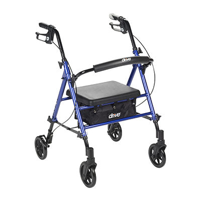 Drive Adjustable Height Rollator, 6" Casters, Blue — for Safe and Supported Mobility