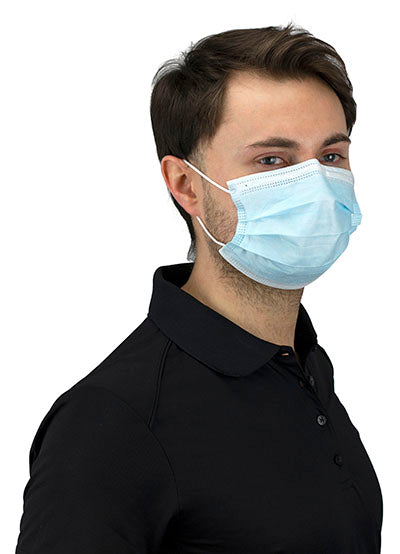 FEI 3 Ply Disposable Face Masks with Ear Loops and Adjustable Nose Clips, Box of 50 — for Treatment and Examination Rooms