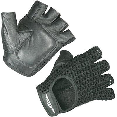Hatch Wheelchair Gloves, Mesh Back, Leather Palm, Black, Small, Pair — for Mobility and Patient Transport