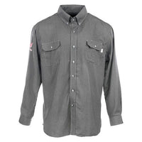 JJ Keller® SAFEGEAR® Flame Resistant Long Sleeve Button-Down Vented Gray Work Shirt CAT 2