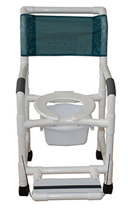 MJM International 118-3TL Shower Chair 18" Internal Width with Deluxe Elongated Open Front Seat