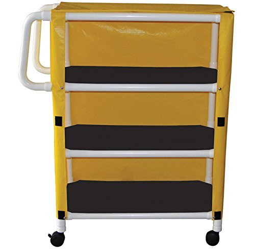 MJM International 332-3C-323-LG 3-shelf Utility / Linen Cart With Mesh Or Solid Vinyl Cover