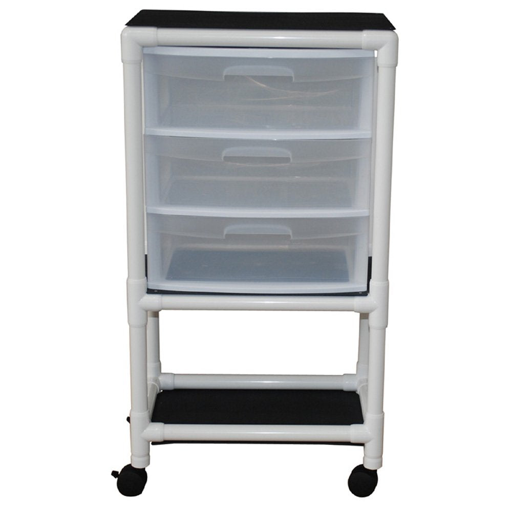 MJM International 3U3D-MRI NON-Magnetic Universal Cart With 3 Slide Out Drawers; Drawer