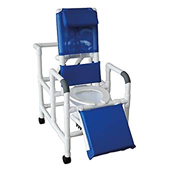 MJM International E193-3TW Echo Reclining Shower Chair With Deluxe Elongated Open Front