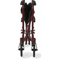 Medline Aluminum Transport Wheelchair, 8" Wheels, Supports up to 350 lbs, Red