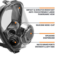 Elmridge E600 Gas Mask – Full-Face Respiratory Protection with Ballistic Panoramic Visor