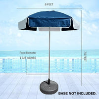 Kemp USA 12-008-NVY/WHI Polyester Fabric Navy/White 6' Umbrella