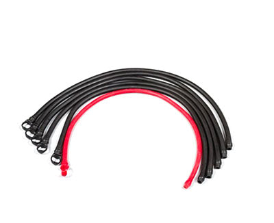 Shuttle Mini-Press Elasticords, Set of 6 (5 Black, 1 Red) — for Fitness Equipment in Clinical and Institutional Care
