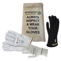 JJ Keller Enespro® Class 00 Voltage 11” Black Glove Kit with Flame Resistant Knit Liner Gloves