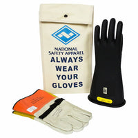 JJ Keller Enespro® Class 2 Voltage 14” Black Glove Kit with Flame Resistant Knit Liner Glove