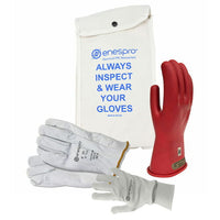 JJ Keller Enespro® Class 00 Voltage 11” Red Glove Kit with Flame Resistant Knit Liner Glove