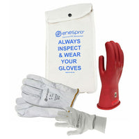 JJ Keller Enespro® Class 0 Voltage 11” Red Glove Kit with Flame Resistant Liner Glove